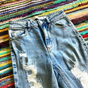 Tinseltown Acid Wash Distressed Skinny 👖 Jeans-#1980